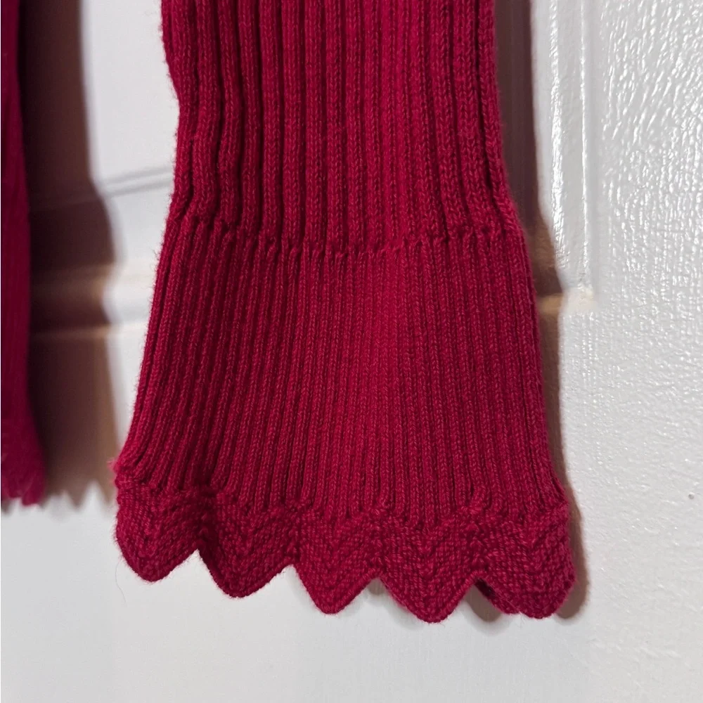 Women's Red Ribbed Sweater - Picture 2 of 5